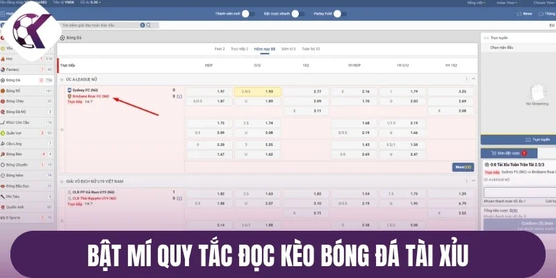 Bật mí quy tắc đọc kèo bóng đá tài xỉu