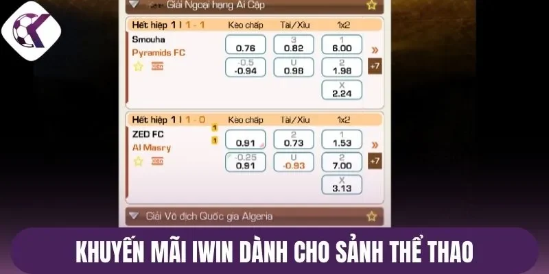 Khuyến mãi iwin dành cho sảnh thể thao