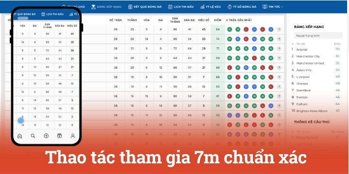 Thao tác đơn giản khi giải trí tại 7m